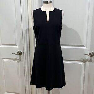 Theory Wool Black Sleeveless Miyani Dress Knee Length Size 12 Classic Minimalist
